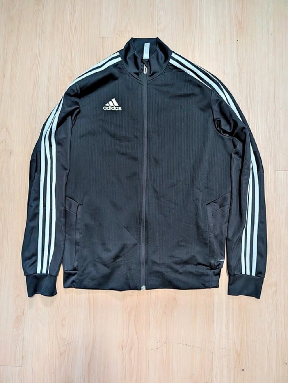 adidas Essentials Warm-Up 3-Stripes Track Jacket Men's Black & White Large